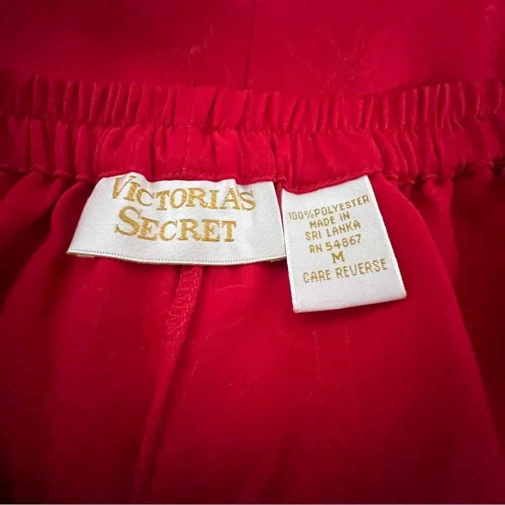 Vintage RARE Gold Label Victoria’s Secret 2 PC Pajama M Christmas Red Shorts
